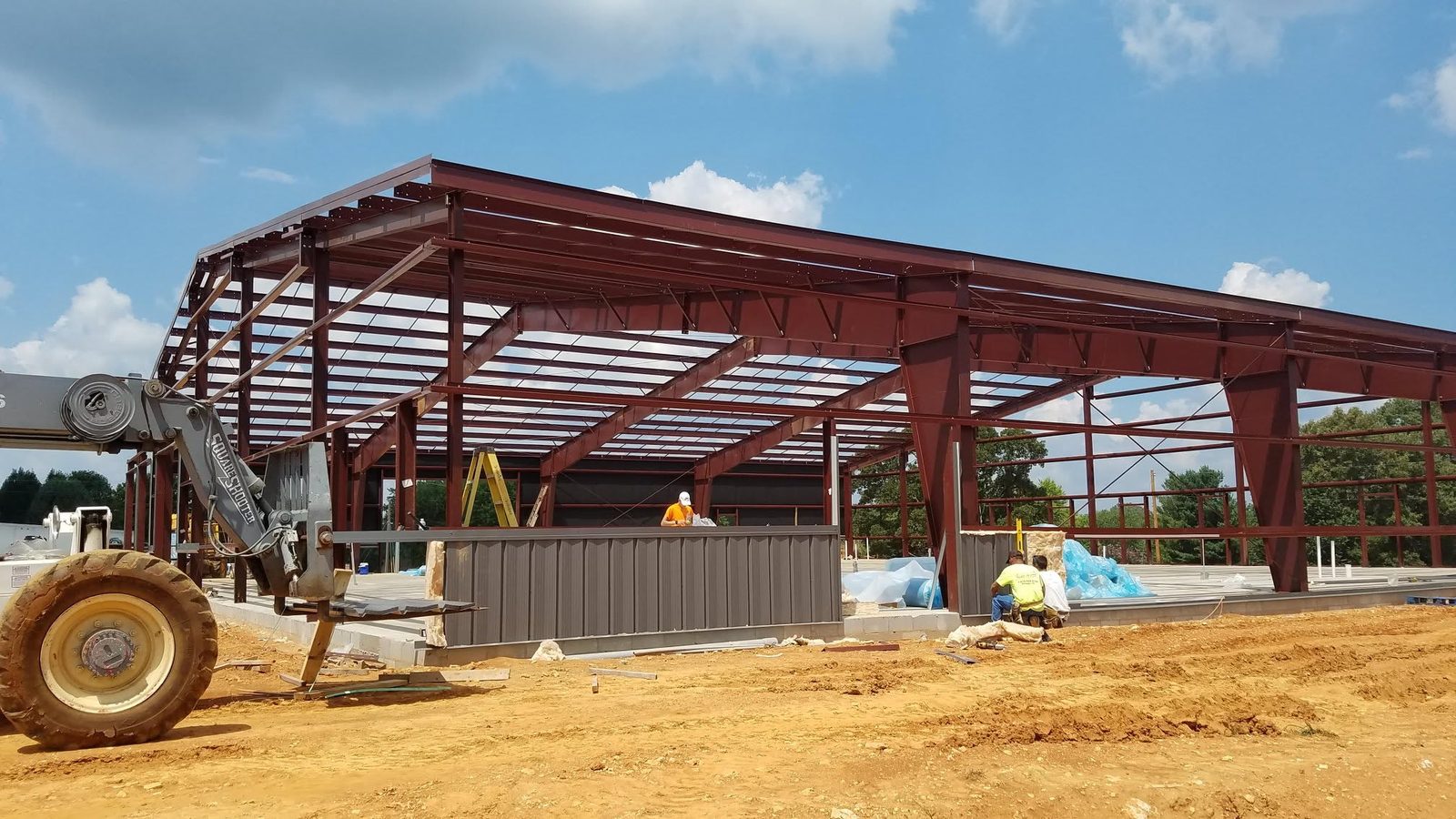 Precision steel framing under construction